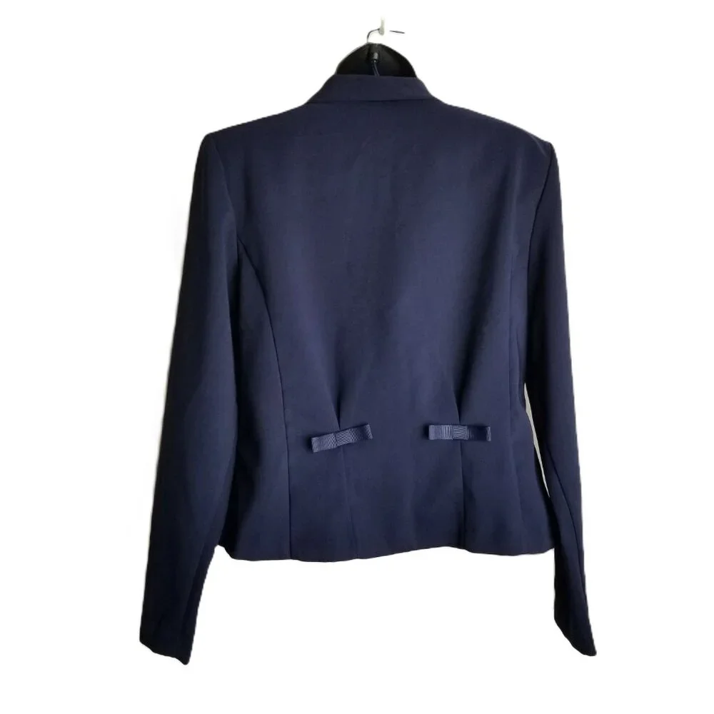 Suits Us Womens 9/10 Navy Blazer Polka Dot Skirt Suit Set Y2K Preppy